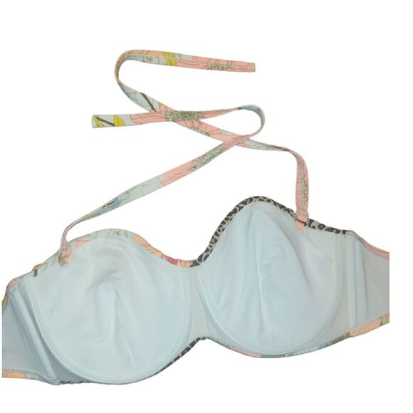 Victoria Secret Floral Leopard RIO TWIST BANDEAU HALTER PUSH UP SWIM TOP 34DD - Picture 8 of 10